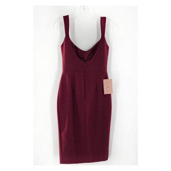 BHLDN NWT Burgundy Wine Sheath Dress With Slit - Picture 3 of 6